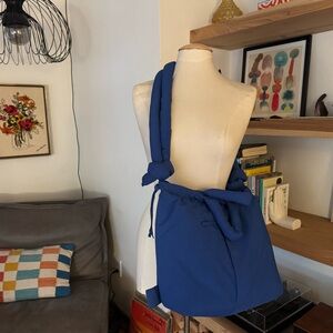 OLEND ona cobalt Blue puffy Bag convertible backpack